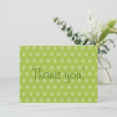 Green Polka Dot Baby shower Bedankt (Staand voorkant)