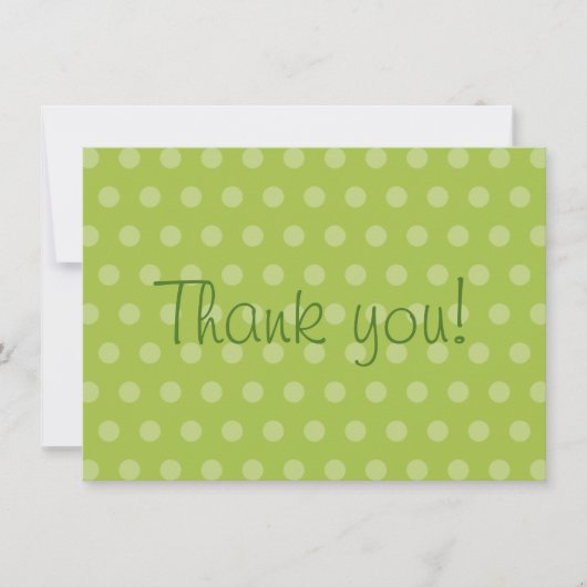 Green Polka Dot Baby shower Bedankt (Voorkant)