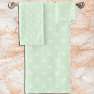 Green Polka Dot Bad Handdoek