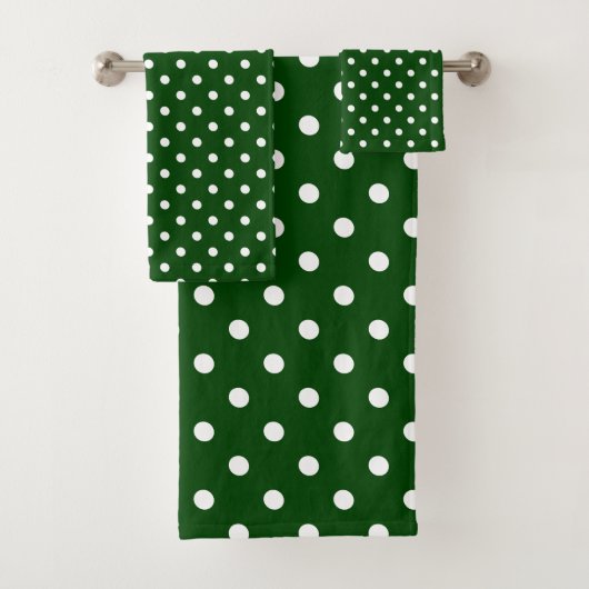 Green Polka Dot Bad Handdoek (Insitu)