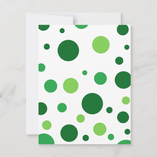 Green Polka Dot Birthday Party Pet Invite Kaart (Achterkant)