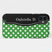 Green Polka Dot Black Lijst iPhone 5 hoesje (Achterkant (horizontaal))