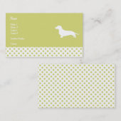Green Polka Dot Dachshund Visitekaartje (Voorkant / Achterkant)