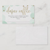 Green Polka Dot Diaper Raffle Baby shower Kaart (Voorkant / Achterkant)