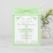 Green Polka Dot First Kaart (Staand voorkant)