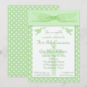 Green Polka Dot First Kaart (Voorkant / Achterkant)
