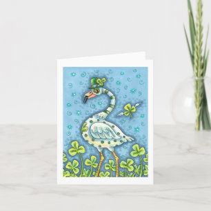 GREEN POLKA DOT FLAMINGO, FUNNY ST. PATRICK'S DAG FEESTDAGEN KAART
