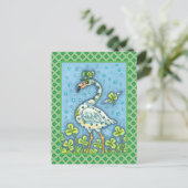 GREEN POLKA DOT FLAMINGO, FUNNY ST. PATRICK'S DAG FEESTDAGENKAART (Staand voorkant)