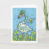 GREEN POLKA DOT FLAMINGO, FUNNY ST. PATRICK'S DAG KAART (Voorkant)