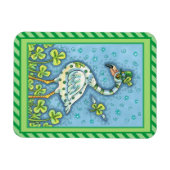 GREEN POLKA DOT FLAMINGO, FUNNY ST. PATRICK'S DAG MAGNEET (Horizontaal)