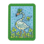 GREEN POLKA DOT FLAMINGO, FUNNY ST. PATRICK'S DAG MAGNEET (Verticaal)
