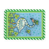 GREEN POLKA DOT FLAMINGO, FUNNY ST. PATRICK'S DAG MAGNEET (Horizontaal)