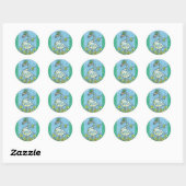 GREEN POLKA DOT FLAMINGO, FUNNY ST. PATRICK'S DAG RONDE STICKER (Vel)
