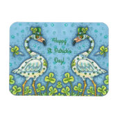 GREEN POLKA DOT FLAMINGOS, FUNNY ST. PATRICK'S DAG MAGNEET (Horizontaal)