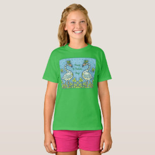 GREEN POLKA DOT FLAMINGOS, FUNNY ST. PATRICK'S DAG T-SHIRT