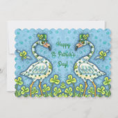GREEN POLKA DOT FLAMINGOS, ST. PATRICK'S DAG Vat Feestdagenkaart (Voorkant)
