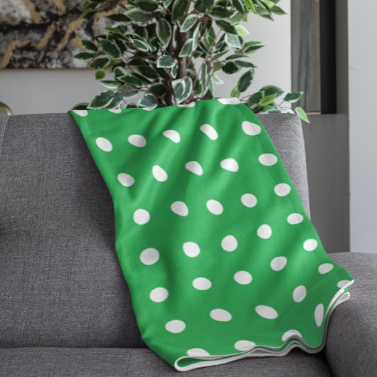 Green Polka Dot Fleece Deken
