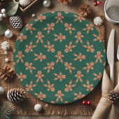 Green Polka Dot Gingerbrood Man Kerstmis Papieren Bordje
