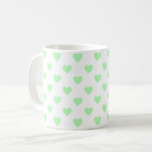 Green Polka Dot Hearts Koffiemok (Voorkant links)