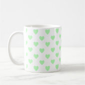 Green Polka Dot Hearts Koffiemok (Links)