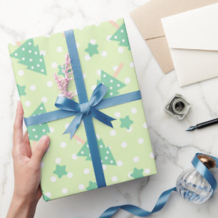 Green Polka Dot kerstboom Cadeaupapier