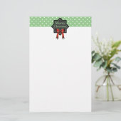 Green Polka Dot Kerstmis Briefpapier (Staand voorkant)