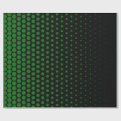 Green Polka Dot Modern Black Cadeaupapier (Vlak)