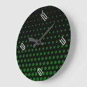 Green Polka Dot Modern Black Grote Klok (Hoek)