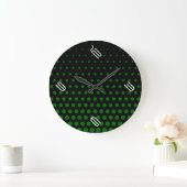 Green Polka Dot Modern Black Grote Klok (Huis)