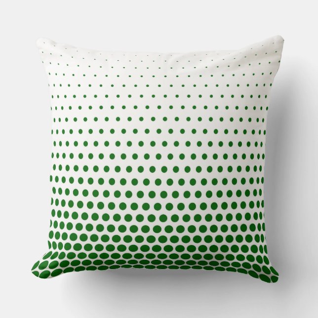 Green Polka Dot Modern White Kussen (Voorkant)