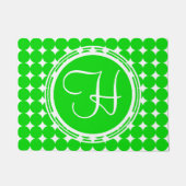 Green Polka Dot Monogram Deurmat (Voorkant)