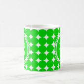 Green Polka Dot Monogram Koffiemok (Center)