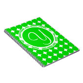 Green Polka Dot Monogram Notitieboek (Rechterzijde)
