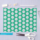 Green Polka Dot Monogram Tas Tissuepapier (Craft)