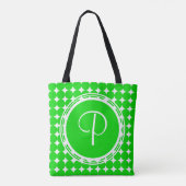 Green Polka Dot Monogram Tote Bag (Achterkant)