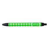 Green Polka Dot Monogram Zwarte Inkt Pen (Voorkant)