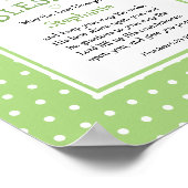 Green Polka Dot Name Blessing Nursery Poster (Hoek)