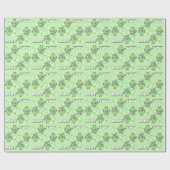 Green Polka Dot Owls for a Baby shower Theme Cadeaupapier (Vlak)