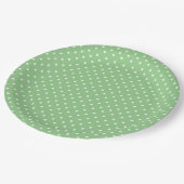 Green Polka Dot Pattern Papieren Bordje (Gekanteld)