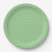Green Polka Dot Pattern Papieren Bordje (Voorkant)