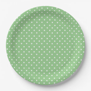 Green Polka Dot Pattern Papieren Bordje