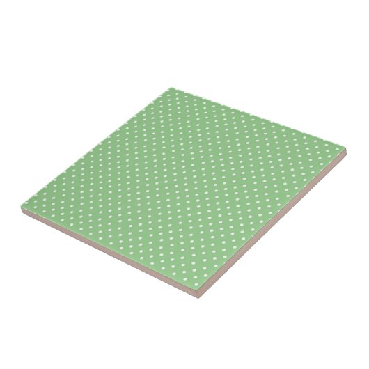 Green Polka Dot Pattern Tegeltje (Zijkant)