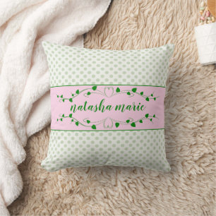 Green Polka Dot Personalized Kussen