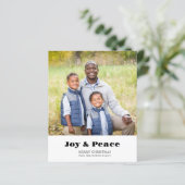 Green Polka Dot Photo Peace and Joy Kerstmis (Staand voorkant)