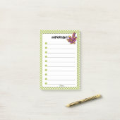 Green Polka Dot Red Diamond Post-it® Notes (Op bureau)