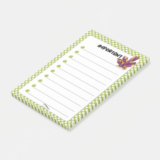 Green Polka Dot Red Diamond Post-it® Notes (Schuin)