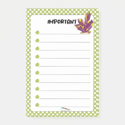 Green Polka Dot Red Diamond Post-it® Notes (Voorkant)