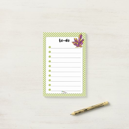 Green Polka Dot Red Diamond TO-DO Post-it® Notes (Op bureau)