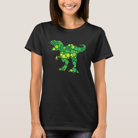 Green Polka Dot Rex Dinosaur International Dot Day T-shirt (Voorkant)