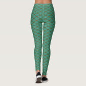 Green Polka Dot Scallops Mermaid Scales Leggings (Achterkant)